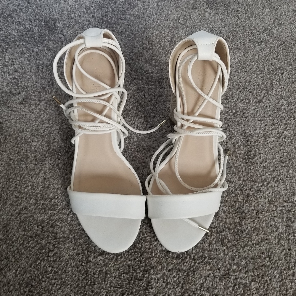 Charlotte Russe White Chunky Heels